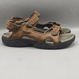 Teva Katavi Sport Sandals Men's Size 13 Brown Leather Hiking Water Shoes